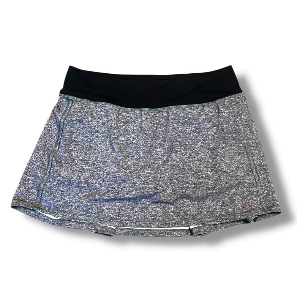 Lululemon Pace Rival Skirt Heather Lux Multi Black/Black Size 8 Tall Athleisure